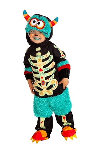 Rubies Monster Catrina Kostüm für Jungen und Mädchen, Babygröße 1-2 Jahre, Strampler mit Klettverschluss, Mütze mit Wackelaugen, für Halloween, Karneval, Partys und Cosplay von Rubie's