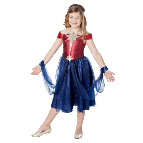 Rubies Offizielles Captain Marvel Mädchenkleid, Größe 3–4 Jahre, Halloween, Halloween von Rubie's