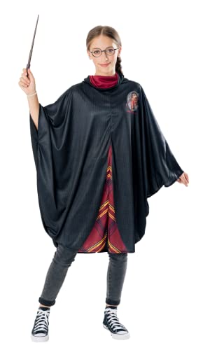 Rubies Costume Co H-301235OHL 9-10 Jahre Gryffindor Kostüm, Rollkragenumhang + Zauberstab + Brille, Schwarz, Rot von Harry Potter