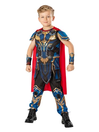 Rubie's Rubies Offizielles Marvel Thor: Love and Thunder Thor Deluxe-Kostüm für Kinder, Alter 3-4 Jahre Halloween von Rubie's