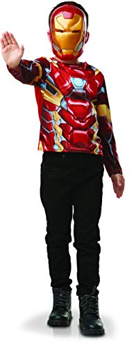 Rubies Costume Co. Inc Iron Man Chest Set Avengers I-300113 Offizielles Marvel Top und Maske Kostüm, Einheitsgröße, Cartoon, Rot von Rubie's