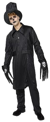 Rubies Skull Big Hands Kostüm Herren Jacke mit Hut und Handschuhen, offizielle Halloween, Karneval, Party und Cosplay von Rubie's