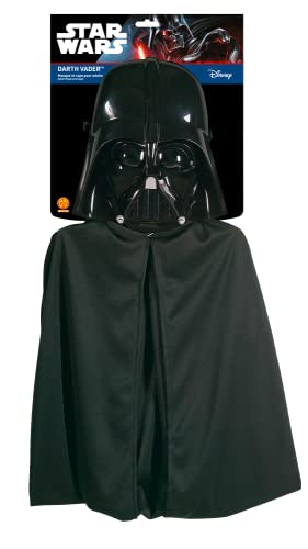 Rubies Offizielles Star Wars-Kostüm für Erwachsene, mit Umhang und Maske Darth Vader – Zubehör-Set mit langem Umhang mit Klettverschluss und starrer Maske aus PVC – offiziell lizenziert Star Wars von Rubie's