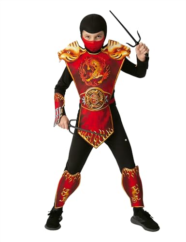 Rubies Ninja-Kostüm für Jungen und Mädchen, Jumpsuit mit Tabard, Gürtel und Kapuze, offizieller Karneval, Halloween, Geburtstag und Party von Rubie's