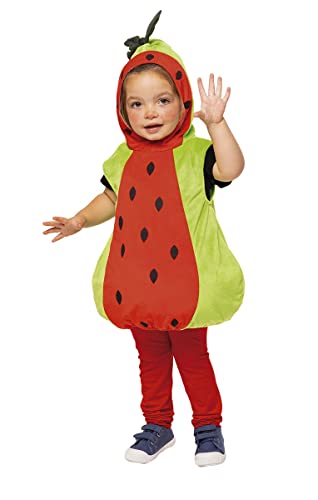 Rubie's Wassermelonenkostüm für Jungen und Mädchen, Größe 1-2 Jahre, Affe, Wassermelone in Rot und Grün, grüne Strümpfe und Mütze, Original für Halloween, Weihnachten, Karneval und Geburtstag von Rubie's