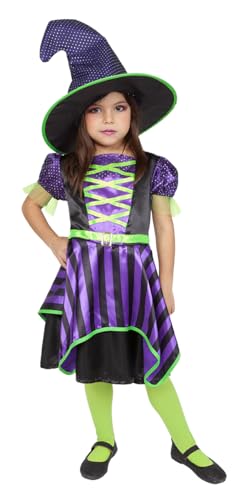 Rubies Zauberhexenkostüm für Mädchen, Kleid und Hut, offizielles Lizenzprodukt, Stregas, Witches für Halloween, Cosplay und Karneval von Rubie's