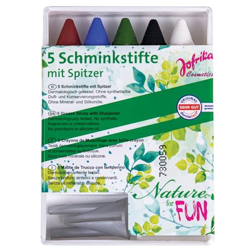 Rubie's Jofrika 777218 Nature for Fun 5 Schminkstifte + 1 Spitzer Nature for Fun, Mehrfarbig, 6-teilig (1 Set) von Rubie's