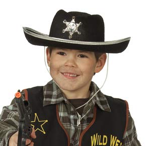 Schwarzer Cowboyhut Westernhut schwarz Cowboy Kinder von Rubie's