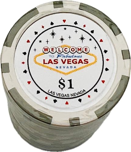 Welcome to Fabulous Las Vegas Sign Pokerchips, 11,5 g, 5 Stückelungen, Tube mit 25 Chips, Grau Welcome to Fabulous Las Vegas Sign Pokerchips, 11,5 g, 5 Stückelungen, Tube mit 25 Chips, Grau von Rubie's