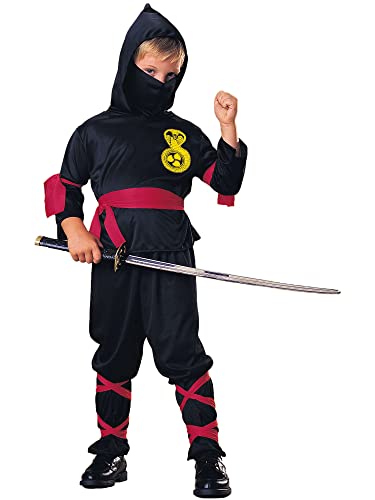 Rubie's 2881900L Ninja Kostüm für Kinder, 6 teilig, L Halloween von Rubie's