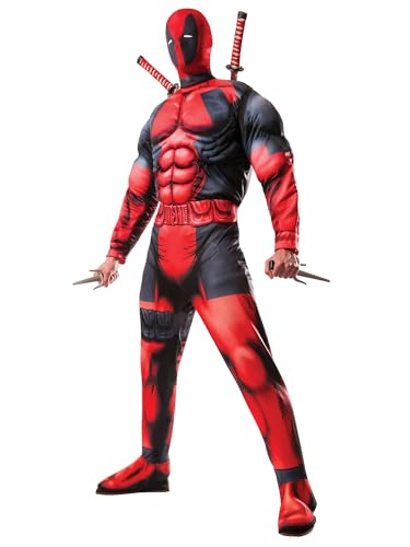 Rubie's 810109 Offizielles Marvel Deadpool Deluxe Kostüm für Erwachsene – Größe: XL, Rot Halloween von Rubie's