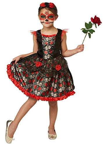 Rubie's 2640059XL Red Rose Day of the Dead, Kostüm für Kinder, 9-10Y Halloween von Rubie's