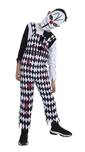 Rubies Arlequin Sangriento Kostüm für Kinder, blutiger Jumpsuit mit T-Shirt und Maske, Original Halloween, Karneval und Geburtstag von Rubie's