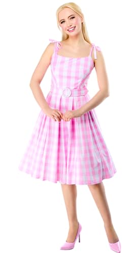 Rubies Barbie Perfect Day Kostüm Kleid in Rosa aus dem Barbie Film, mit Gürtel und Haarschleife für erwachsene Frauen, wie abgebildet, Medium Rubies Barbie Perfect Day Kostüm Kleid in Rosa aus dem Barbie Film, mit Gürtel und Haarschleife für erwachsene Frauen, wie abgebildet, Medium von Rubie's