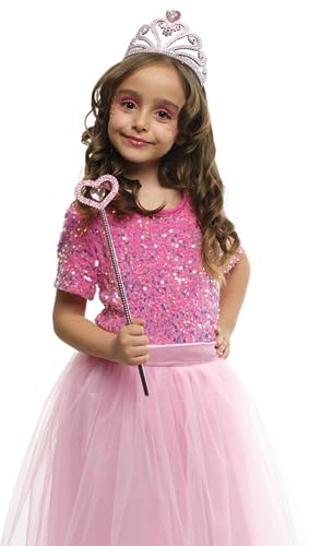 Rubies Prinzessin Pink Heart Zubehör Set für Mädchen und Jungen, Rosa Tiara und Zauberstab, Kostümzubehör, Karneval, Party und Geburtstag von Rubie's