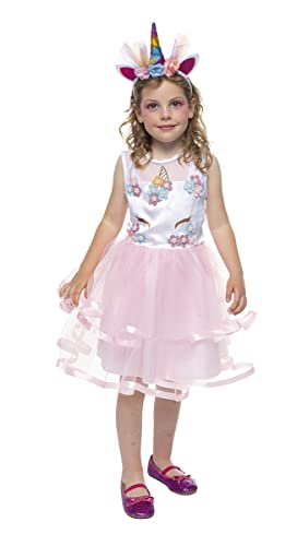 Rubies Unicorn Bride Prinzessin Kostüm für Mädchen, Kleid mit rosa Organza, Einhorn-Details und Stirnband, Original, ideal für Halloween, Weihnachten, Karneval und Geburtstag. von Rubie's