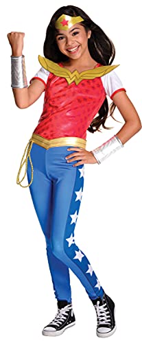 Rubie's DC Comics 620716_L Super Hero Girls Wonder Woman Deluxe Kinderkostüm, Mehrfarbig, Large Halloween von Rubie's