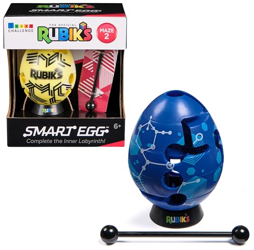 Rubik's 6073831 Smart Egg, Ei, Geduldsspiel: Bring den Stab durchs Labyrinth, trainiere Konzentration und Geschicklichkeit, Sortierung-Zufallsauswahl, geeignet ab 6 Jahren, Rot von Rubik's