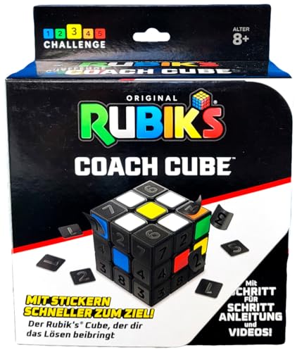 Rubik's Cube, Coach Cube, 3x3 Lernwürfel mit Stickern, zum Schritt-für-Schritt-Lösen des Zauberwürfels, umfangreicher Leitfaden in 8 Schritten, für EinsteigerInnen ab 8 Jahren von Rubik's