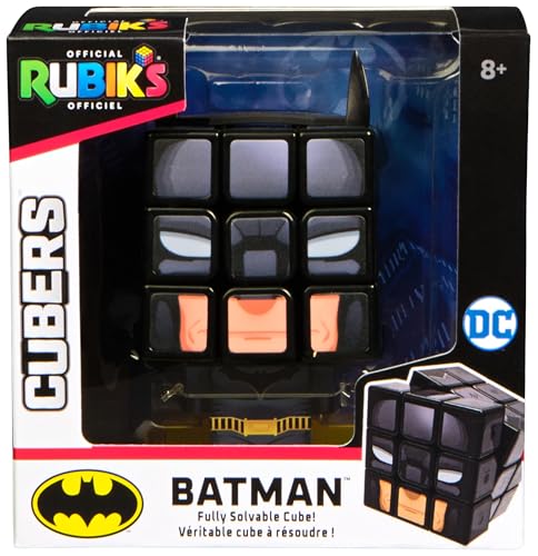 Rubik's Cube, Cubers - Batman, 3x3 DC Zauberwürfel im Batman-Design, mit coolem Zubehör: Fledermausohren, Körper, Ständer - die Superhelden-Challenge, ab 8 Jahren von Rubik's