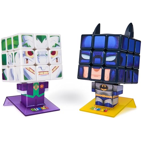 Rubik's Cube Batman und Joker Cubers 2er Pack, Problemlösung, herausforderndes Gehirn-Teaser, Sammlerstück, Batman-Fidget-Spielzeug, für Erwachsene und Kinder ab 8 Jahren von Rubik's