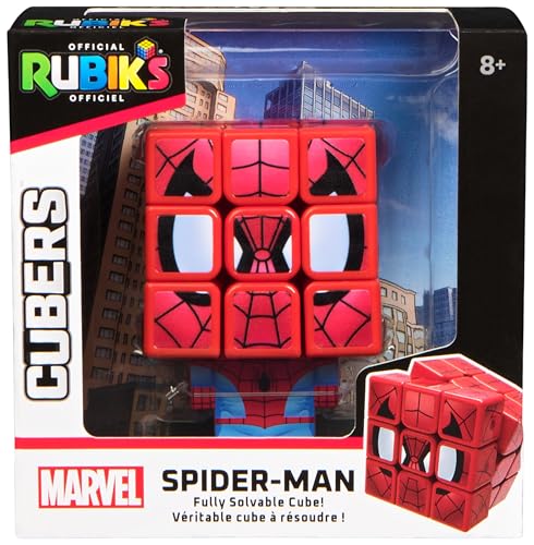 Rubik's Cube, Cubers - Spider-Man, 3x3 Marvel Zauberwürfel im Spider-Man-Design, mit coolem Zubehör: Körper, Ständer - die Superhelden-Challenge, ab 8 Jahren von Rubik's