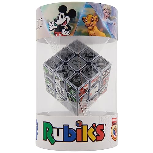 Rubik's Zauberwürfel, Disney 100. Jubiläum, 3x3 Zauberwürfel in Metallic Platin | Zappelspielzeug für Erwachsene | Micky Maus-Spielzeug | Disney-Spielzeug für Erwachsene und Kinder von Rubik's