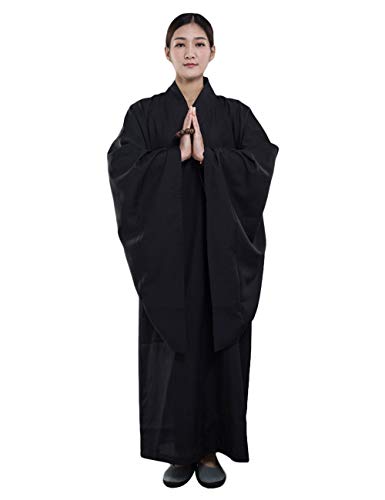 Rubruan Mönch Buddhist Kostüm Robe - Chinesische Buddhistische Kleidung Outfit Kampfkunst Shaolin Wushu Kung Fu Langärmelige Uniform Unisex für Männer Frauen von Rubruan