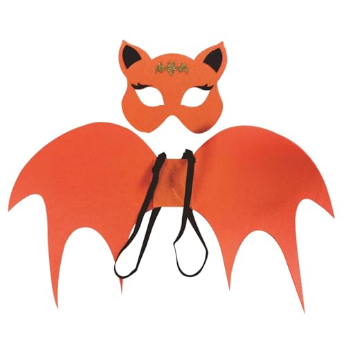 Fledermaus Kostüm für Kinder,Flügel,Masken-Halloween Horror Karneval Fasching Kostüme Mädchen Fledermaus Kinderkostüm Tierkostüm Cosplay Zubehör für Kinder Halloween Karneval Fasching Mottoparty (D) von Rubu22a