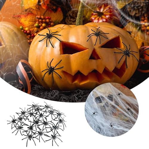 Realistische Spinne Bionische Spinne Spielfiguren Halloween-Spielzeug Halloween Streich Scherz Party Dekoration Kunststoff 100Pcs (A) von Rubu22a