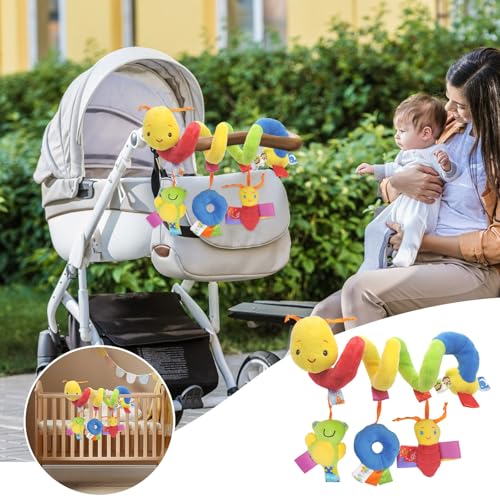 Rubu22a Baby Kinderwagen Spielzeug Kinderbett Hängen Rassel Hochwertiges Kleinkindspielzeug mit Klingel Glocke Soft Rassel Kinderbett Spielzeug ab 0 Monaten (A) von Rubu22a