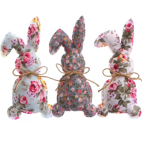 Rubu22a Kuscheltier Hase 24cm - Stofftier aus weichem Stoff, Niedliches Plüschtier zum Kuscheln und Spielen für Kinder，Geschenkidee fürs Osternest (3pcs) von Rubu22a