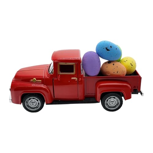 Rubu22a Osterwagen mit Eiern, Osterdekoration, 1 LKW + 6 Eier, Geschenke für Jungen und Mädchen (A) von Rubu22a