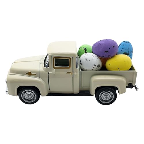 Rubu22a Osterwagen mit Eiern, Osterdekoration, 1 LKW + 6 Eier, Geschenke für Jungen und Mädchen (C) von Rubu22a