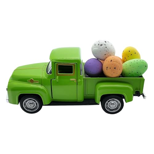 Rubu22a Osterwagen mit Eiern, Osterdekoration, 1 LKW + 6 Eier, Geschenke für Jungen und Mädchen (D) von Rubu22a