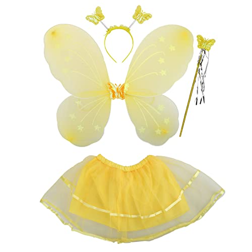 Rudiaoa Traumhafte Fee Prinzessin Zauberstab Schmetterlinge Flügel Stirnband Geburtstag Party Halloween Cosplay Kostüm Requisiten Geschenke von Rudiaoa