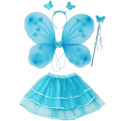 Rudiaoa Traumhafte Fee Prinzessin Zauberstab Schmetterlinge Flügel Stirnband Geburtstag Party Halloween Cosplay Kostüm Requisiten Geschenke von Rudiaoa