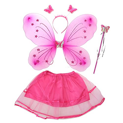 Rudiaoa Traumhafte Fee Prinzessin Zauberstab Schmetterlinge Flügel Stirnband Geburtstag Party Halloween Cosplay Kostüm Requisiten Geschenke von Rudiaoa