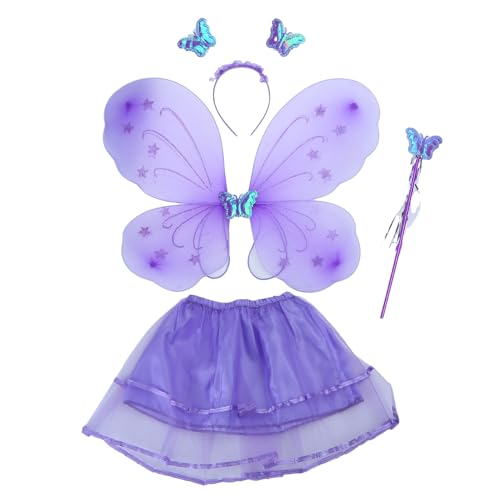 Rudiaoa Traumhafte Fee Prinzessin Zauberstab Schmetterlinge Flügel Stirnband Geburtstag Party Halloween Cosplay Kostüm Requisiten Geschenke von Rudiaoa