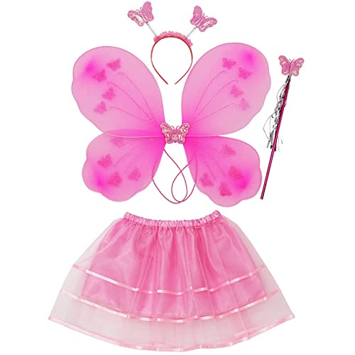 Rudiaoa Traumhafte Fee Prinzessin Zauberstab Schmetterlinge Flügel Stirnband Geburtstag Party Halloween Cosplay Kostüm Requisiten Geschenke von Rudiaoa