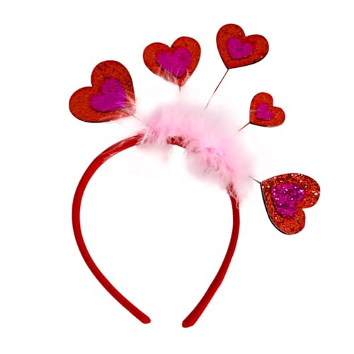 Rudiaoa Valentinstag Stirnband Boppers Giltter Herz Headhoop Hochzeit Party Requisiten Festival Haarband Cosplay Kostüm Kopfbedeckung von Rudiaoa