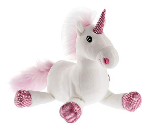 Schaffer 5520 Plüsch Einhorn Shiny, weiß/pink, 18 cm von Schaffer