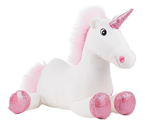 Schaffer 5523 Shiny Plüsch Einhorn, Weiß Pink, 38 cm von Schaffer