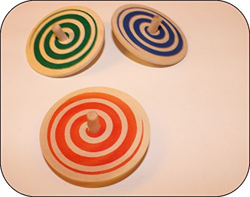 Erzgebirgische Holzspielwaren Ebert GmbH Spiralkreisel Blau – Durchmesser 75 mm – Kreisel – Brummkreisel – Kreiselspiel – Holzspielzeug aus dem Erzgebirge - NEU von Rudolphs Schatzkiste