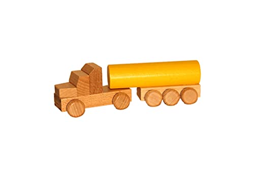 Holzspielzeug Tanklastzug natur Länge ca. 15 cm NEU Holzauto Holzfahrzeug Holztruck Spielzeug Strategiespiel Geschicklichkeitsspiel Geduldsspiel Holzgestaltung Spielsortiment Spiele Holz Seiffen von Rudolphs Schatzkiste