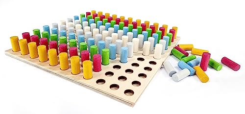 Rudolphs Schatzkiste Farbensteckspiel 121 Stecker mit Steckbrett BxHxT 21x3x21cm NEU Babyspielzeug Holzspielzeug Holzfahrzeug Holztruck Spielzeug Strategiespiel Geschicklichkeitsspiel Geduldsspiel von Rudolphs Schatzkiste