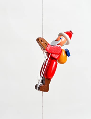 Rudolphs Schatzkiste Holzspielzeug Kletterfigur Weihnachtmann Höhe=6,5 (Kletterseil ca 45 cm) cm Kletterfigur Weihnachtmann Kletterspielzeug Klettern Klettermaxe Kraxelhuber Kletterer Holzspielzeug von Rudolphs Schatzkiste