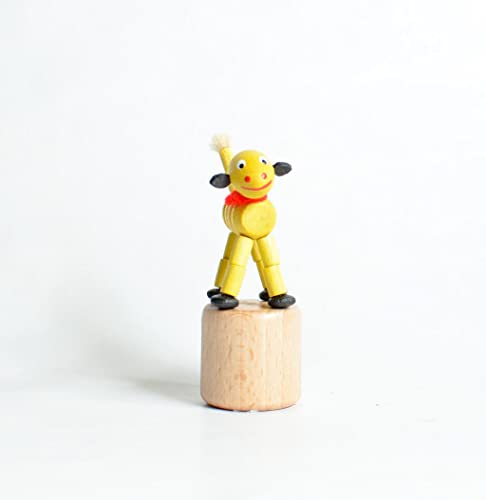 Rudolphs Schatzkiste Holzspielzeug Wackelfigur Schaf Höhe=8cm Wackelfigur Dinosaurier rot Spielzeug Wackeln Wackeltier Wackelspielzeug Figur Holzspielzeug Holztier Tier Drücken Drückfigur Holz von Rudolphs Schatzkiste