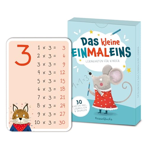 Das Kleine Einmaleins mit Zahlenreihen 1-10 - Mal-Rechnen für Grundschüler - 30 Lernkarten für Kinder inkl. Lernhilfen und Übungen - 1x1 Lernen - DIN A6 von Rüsselfuchs