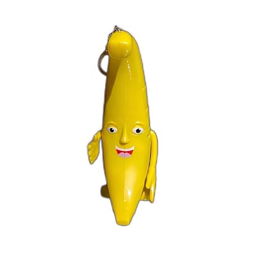 Rufevee 1 Stück mit Musik singen große Banane Schlüssel anhänger bewegliche Bananen Puppe Bananen schlüssel Kette Spoof Toy Große Bananen Puppe Anhänger von Rufevee
